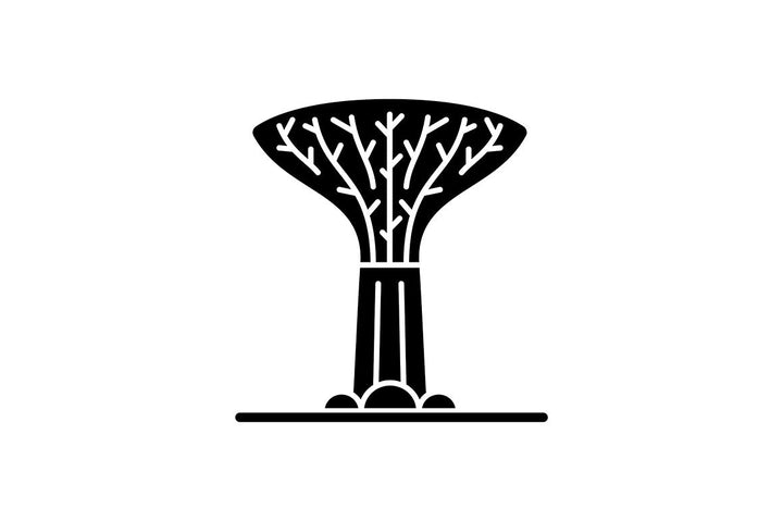 Singapore national symbols black glyph icons set