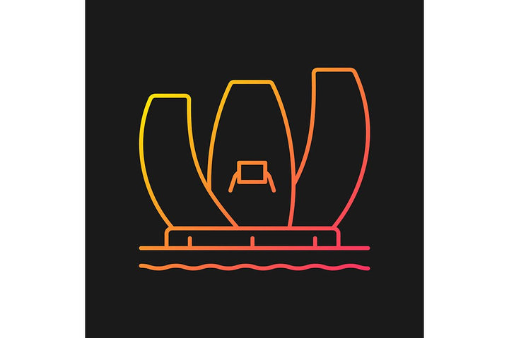 Singapore national symbols gradient icons set for dark and light mode