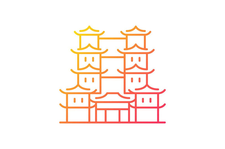 Singapore national symbols gradient icons set for dark and light mode
