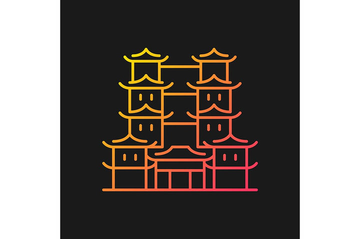 Singapore national symbols gradient icons set for dark and light mode