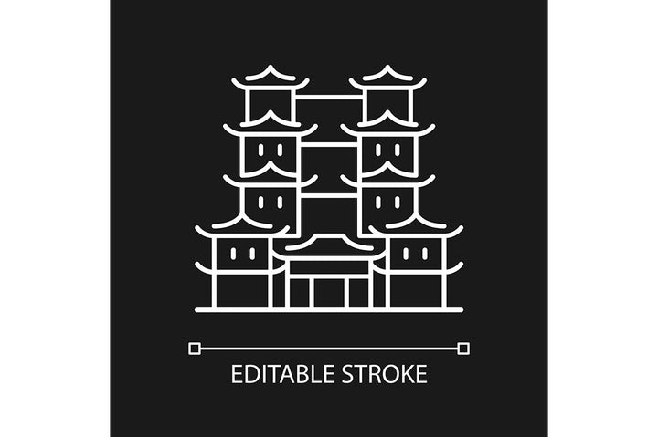 Singapore national symbols linear icons set for dark and light mode