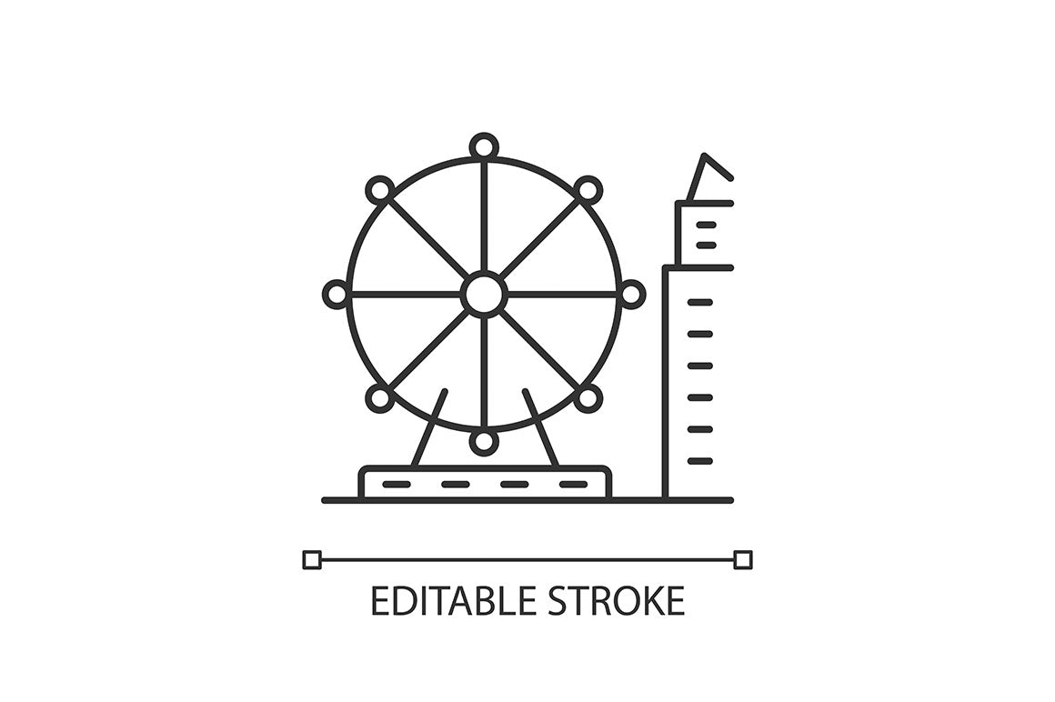 Singapore national symbols linear icons set for dark and light mode