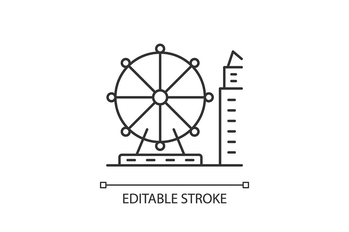Singapore national symbols linear icons set for dark and light mode