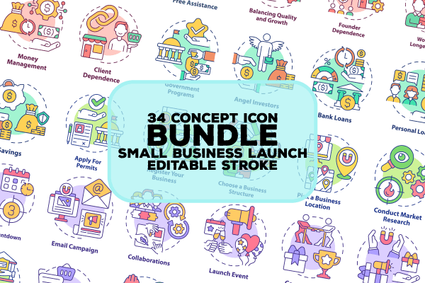 Small Business Launch Icons Bundle