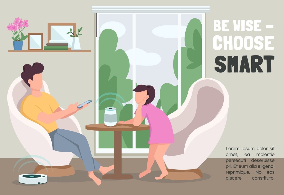 Smart home experience banner flat vector template set