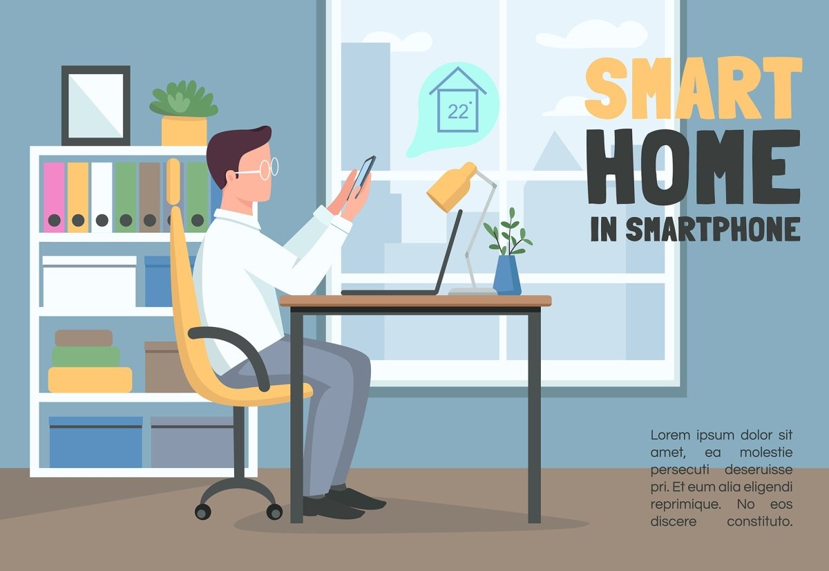 Smart home experience banner flat vector template set