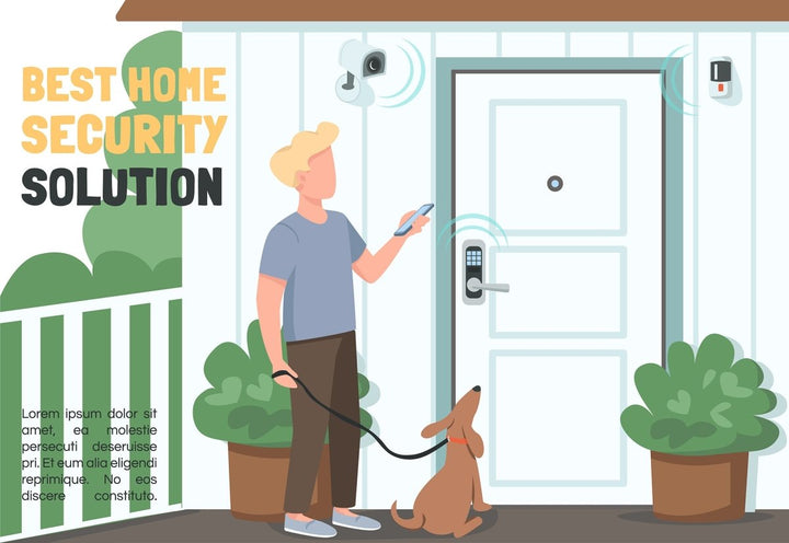 Smart home experience banner flat vector template set