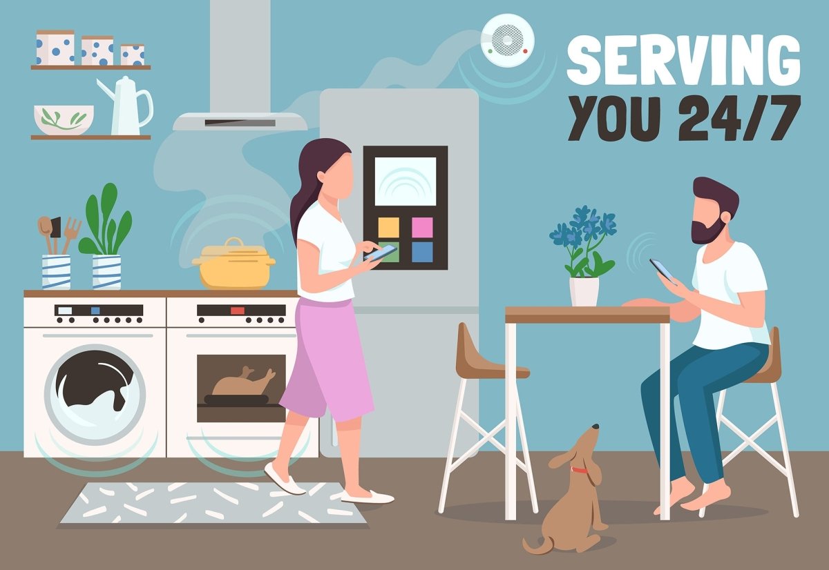 Smart home experience banner flat vector template set