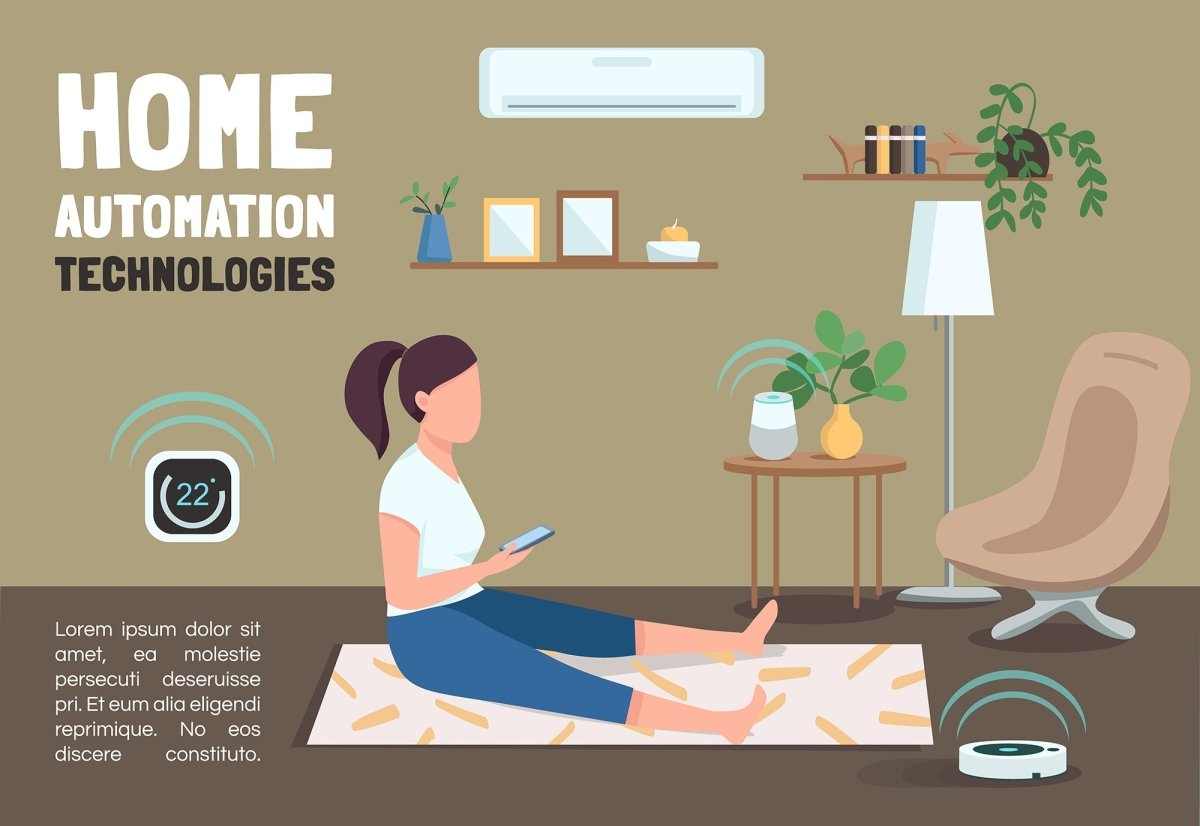 Smart home experience banner flat vector template set