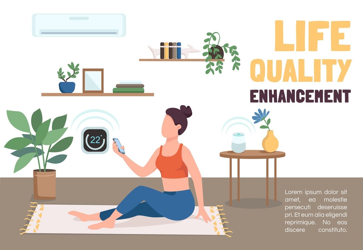 Smart home experience banner flat vector template set