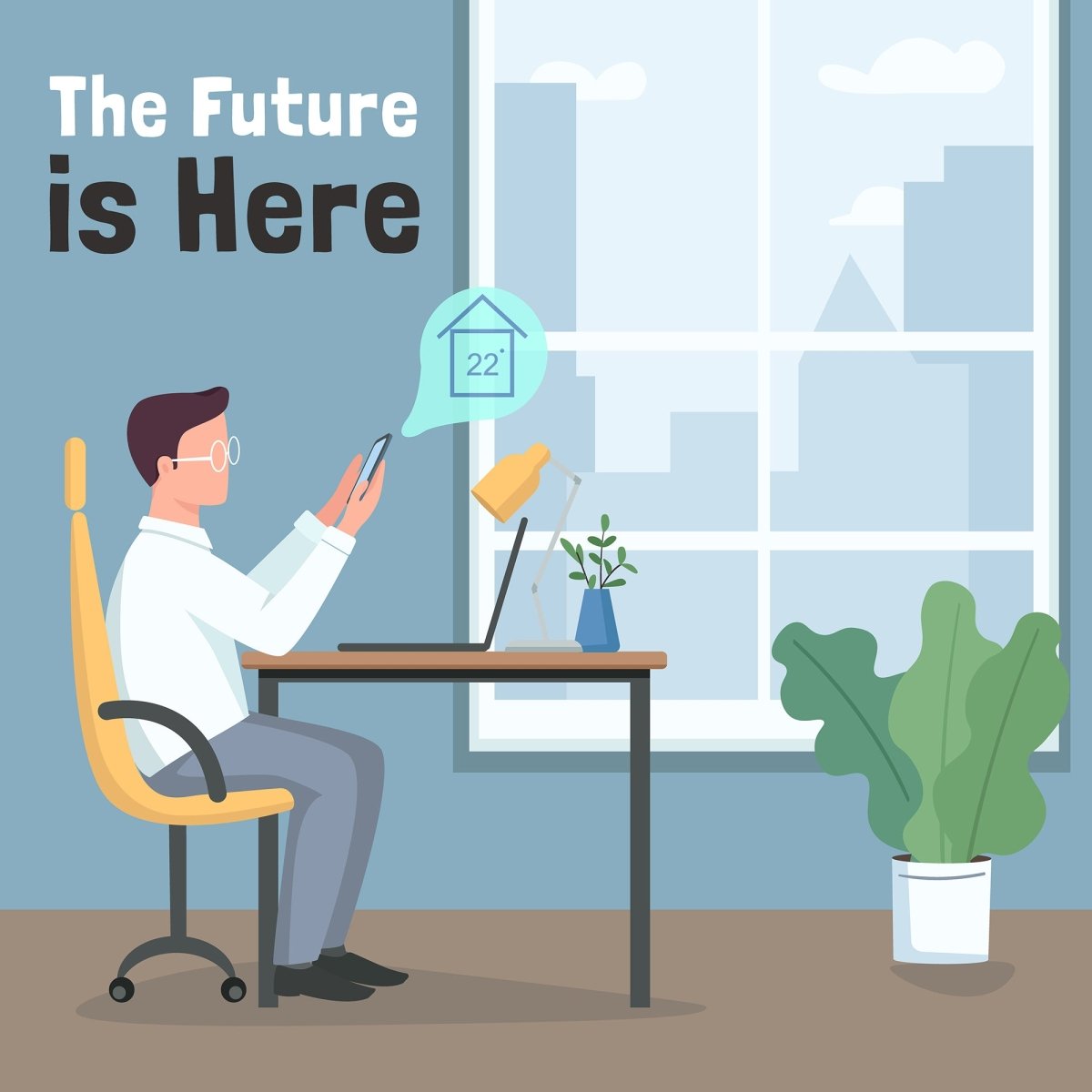 Smart technologies social media post mockup set