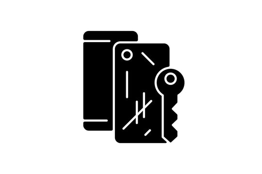 Smartphone repair black glyph icons set on white space