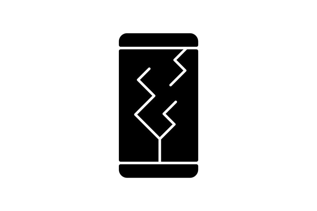 Smartphone repair black glyph icons set on white space