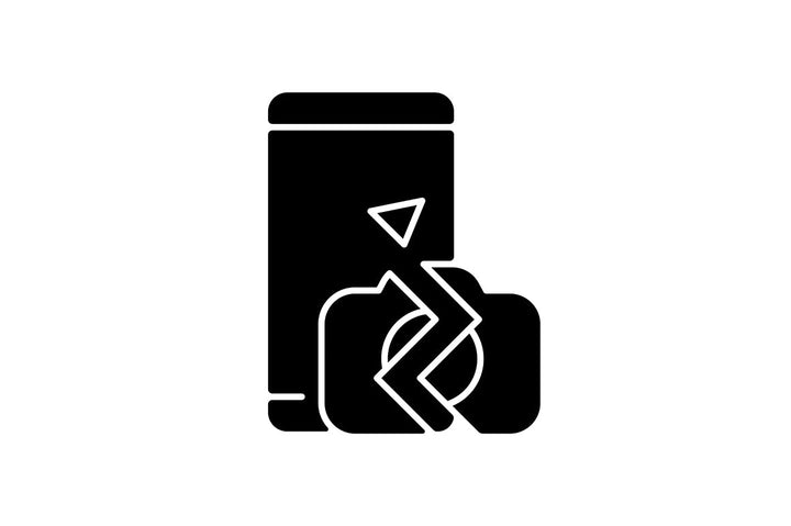Smartphone repair black glyph icons set on white space