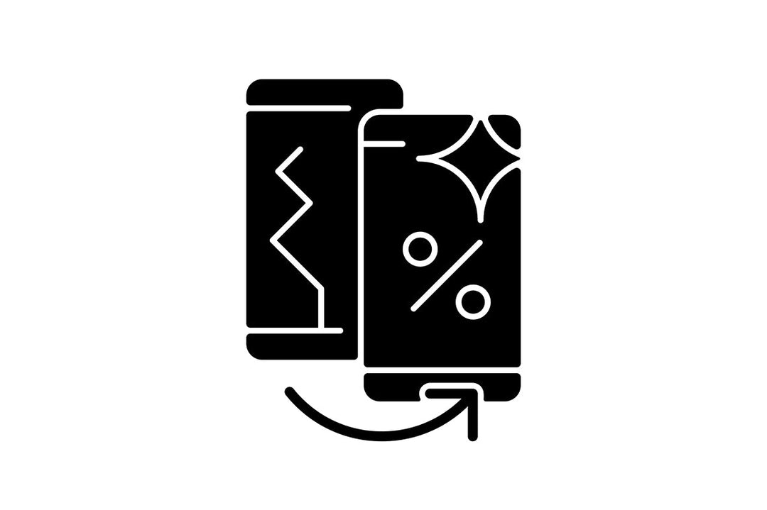 Smartphone repair black glyph icons set on white space
