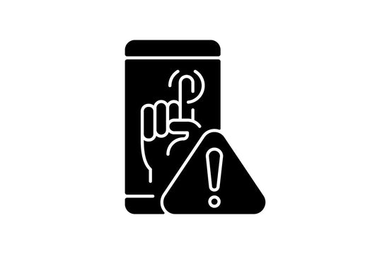 Smartphone repair black glyph icons set on white space