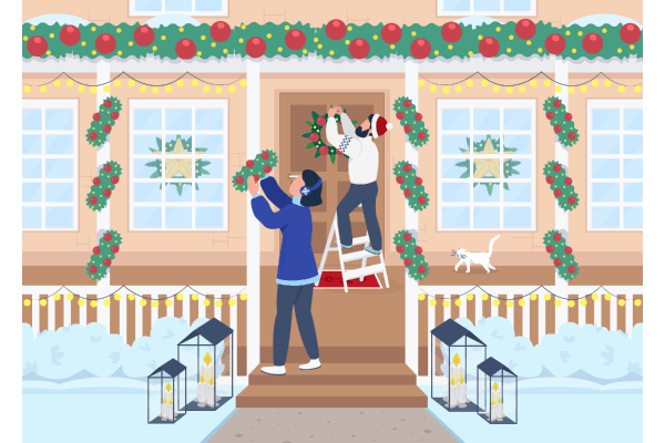Snow Clearing Flat Illustration