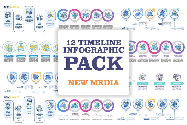 Social media vector infographic template bundle