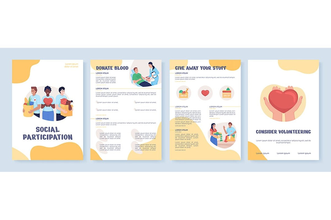 Social participation in charity template set