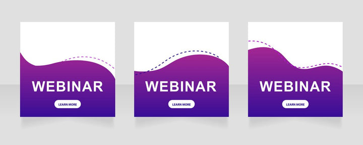 Сommunication webinar web banner design template set
