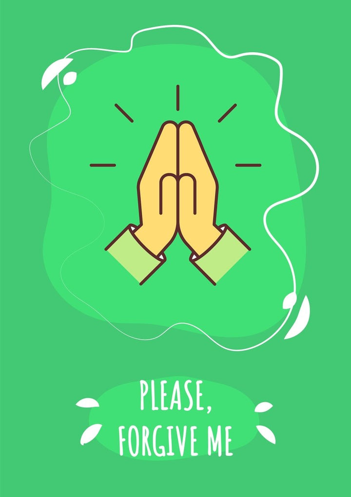 Sorry greeting card with color icon element set