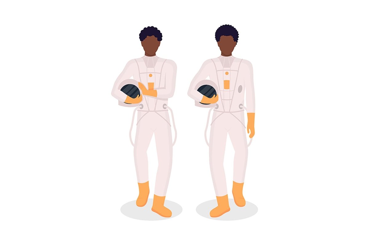 Space exploration processes illustration set