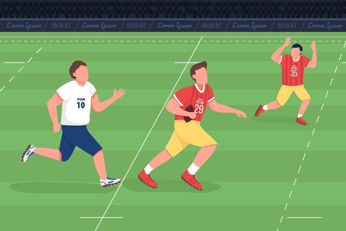 Space for sport flat color vector illustration bundle