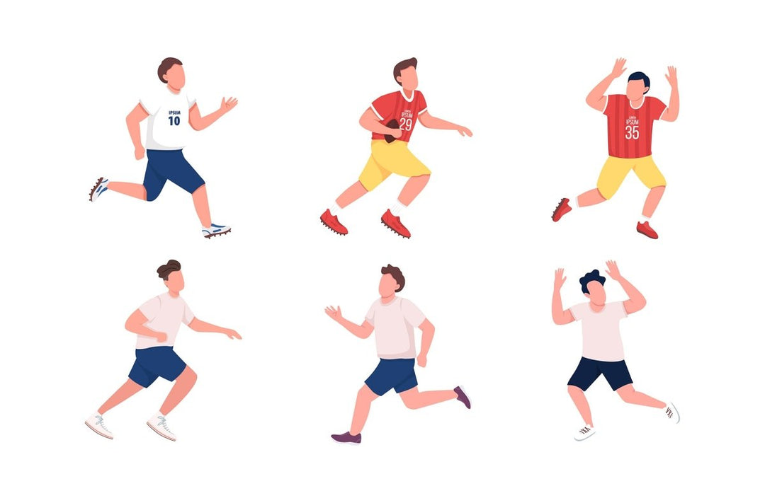 Space for sport flat color vector illustration bundle