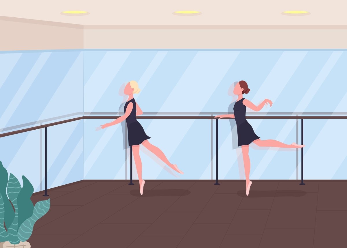 Space for sport flat color vector illustration bundle