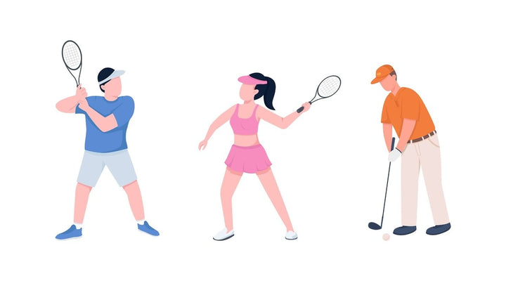 Space for sport flat color vector illustration bundle