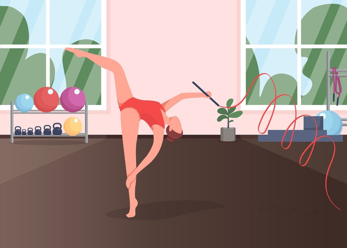 Space for sport flat color vector illustration bundle