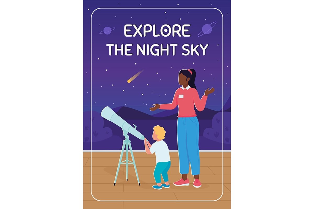 Space poster flat vector templates