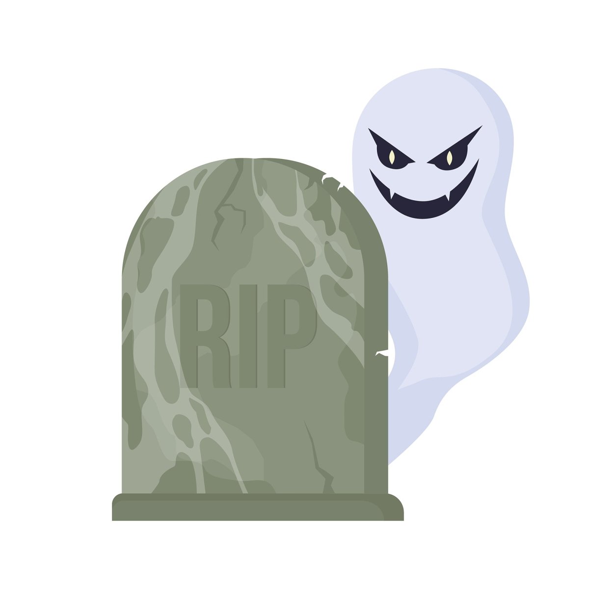 Spooky Halloween decorations semi flat color vector item set