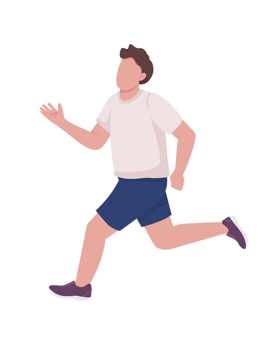 Sport players semi flat color vector character set