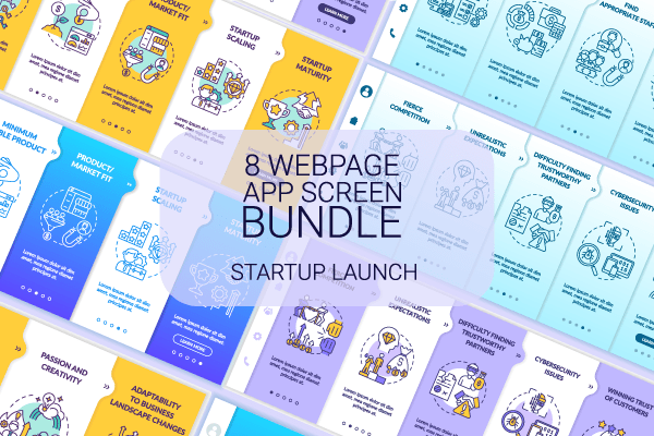 Startup Launch App Screens Bundle