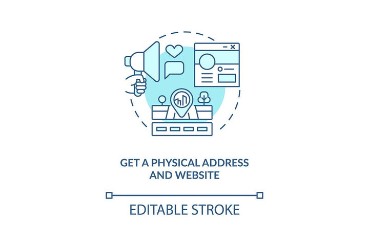 Startup launch blue concept icons set