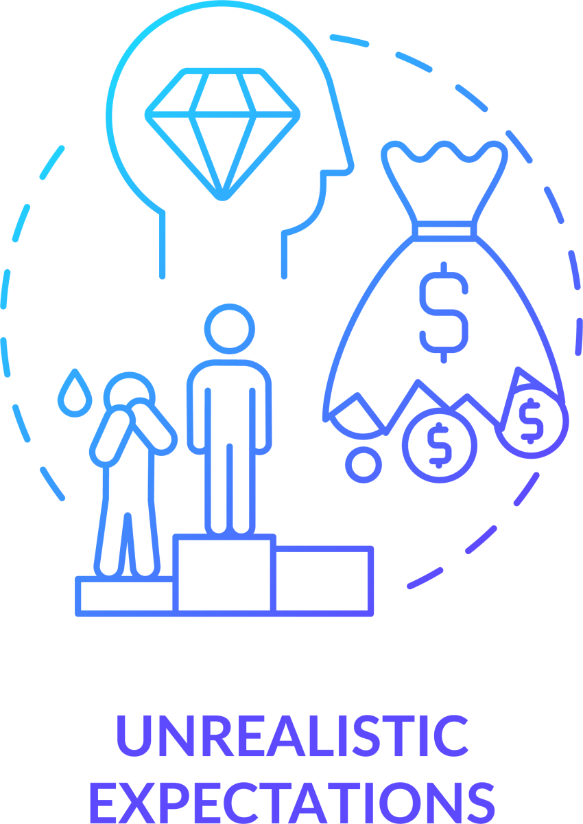 Startup launch blue gradient concept icons set