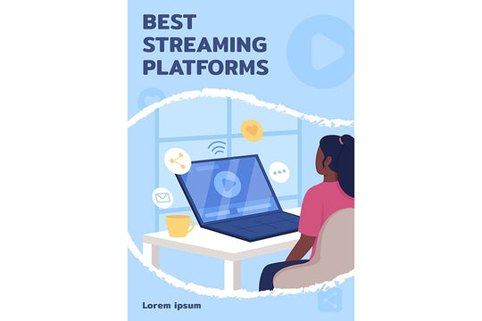 Streaming platforms poster flat vector templates