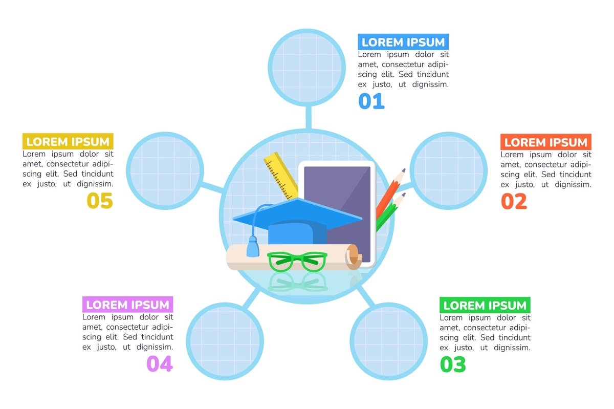 Studying for diploma infographic chart design template bundle