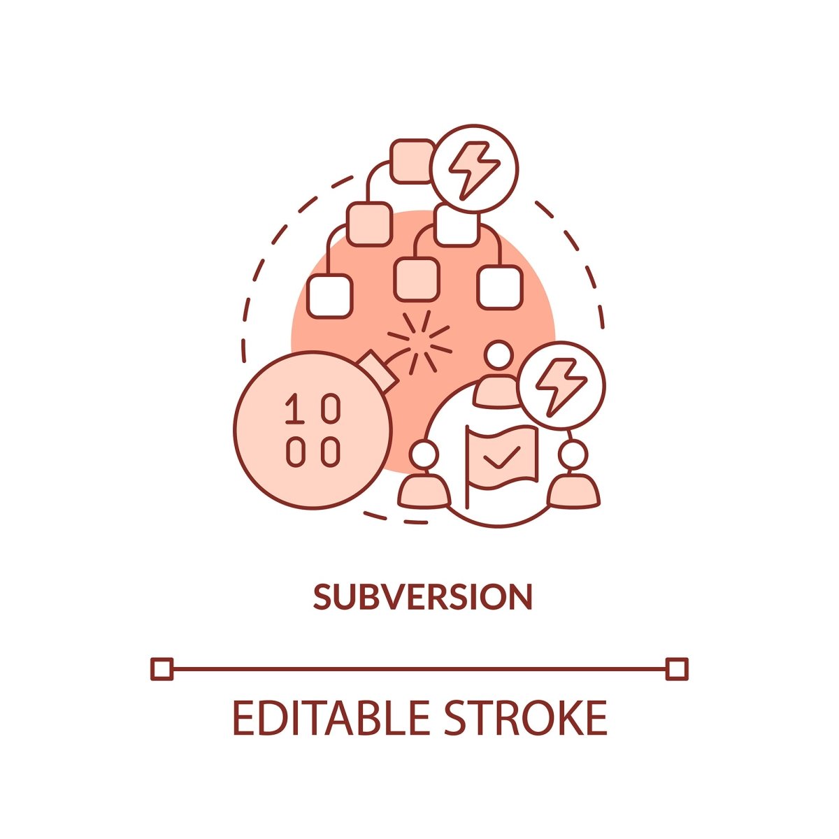 Subversion red concept icon