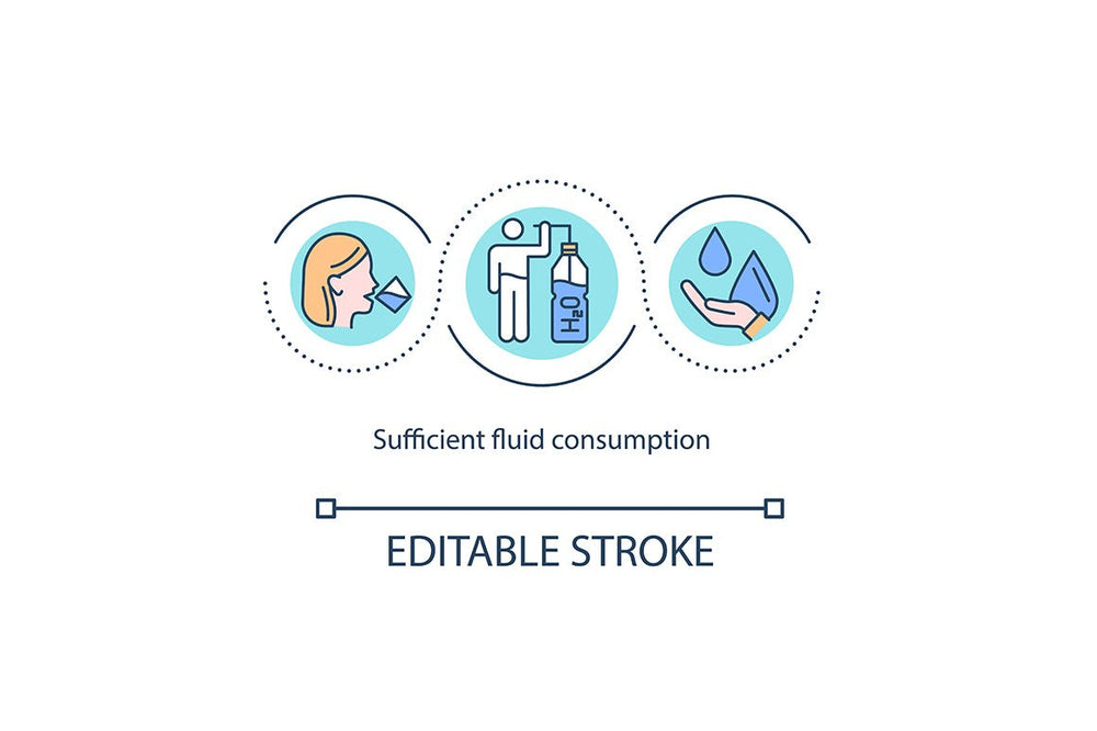 Sufficient Fluid Consumption Icon Bundle