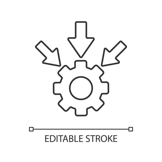 Supply chain management linear icons set