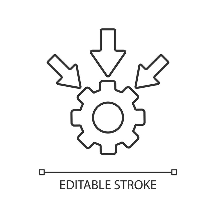 Supply chain management linear icons set