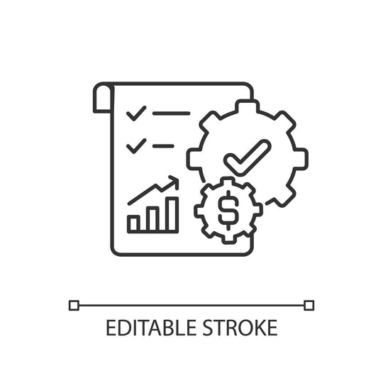 Supply chain management linear icons set