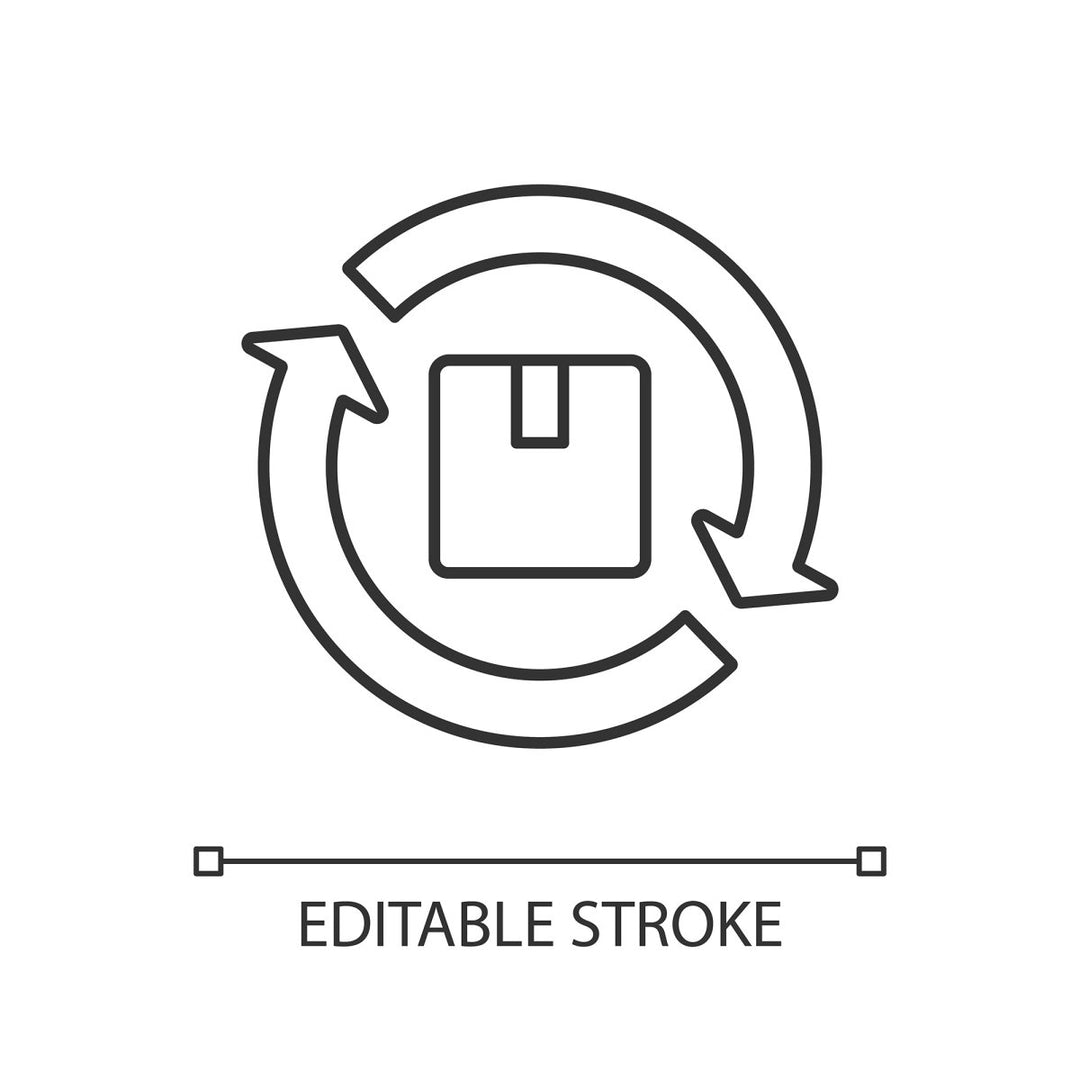 Supply chain management linear icons set