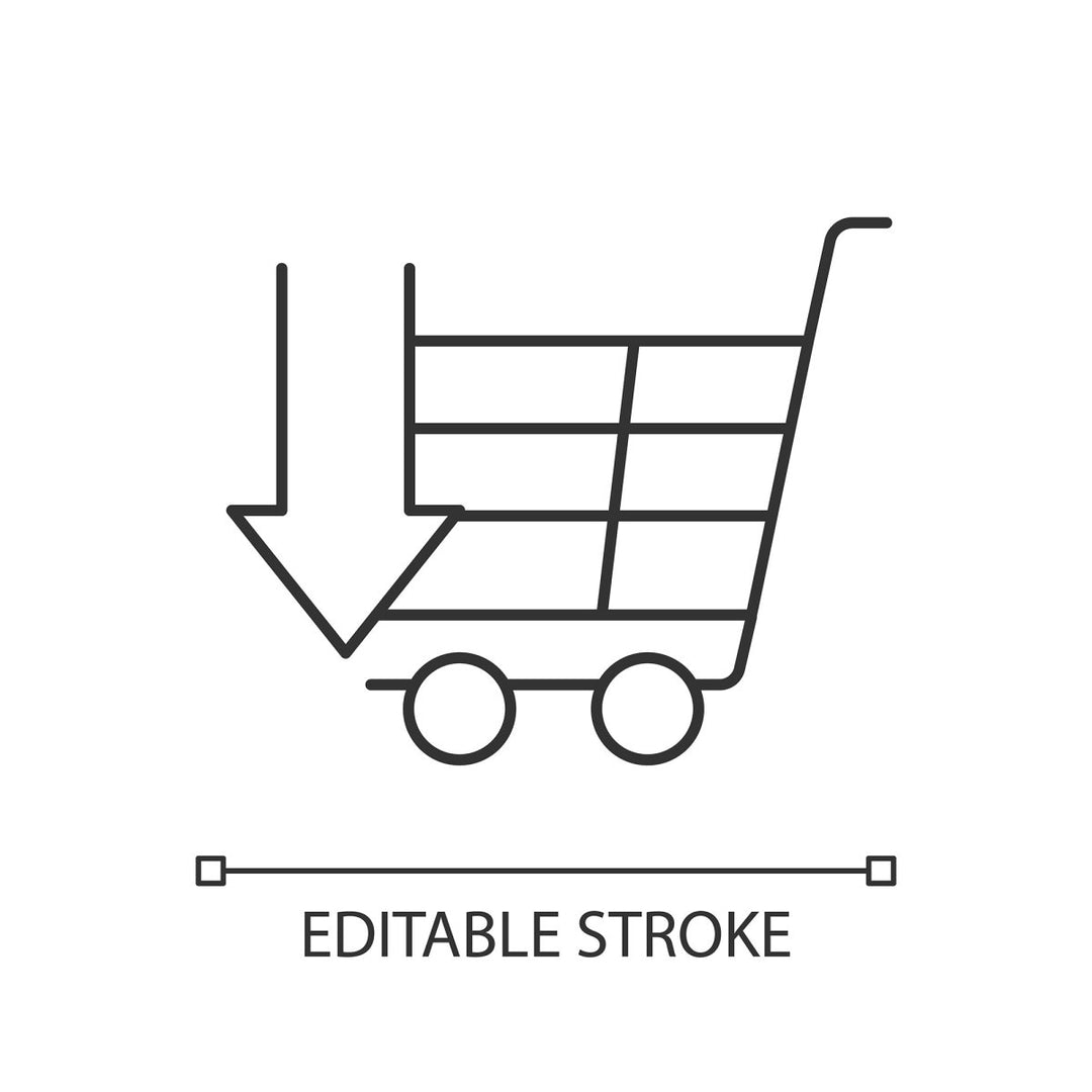 Supply chain management linear icons set