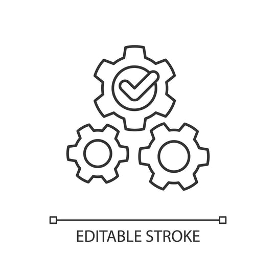 Supply chain management linear icons set