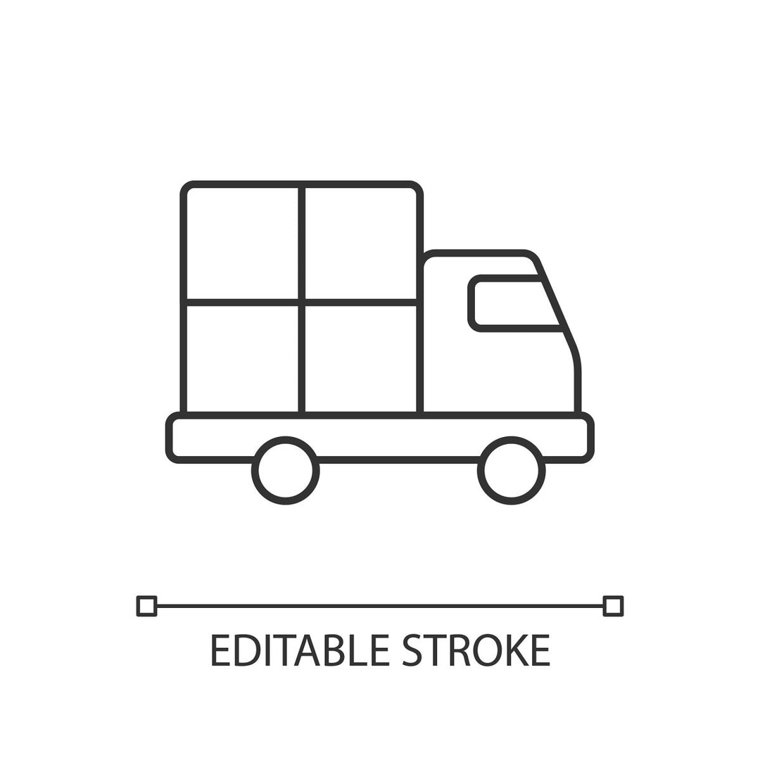 Supply chain management linear icons set