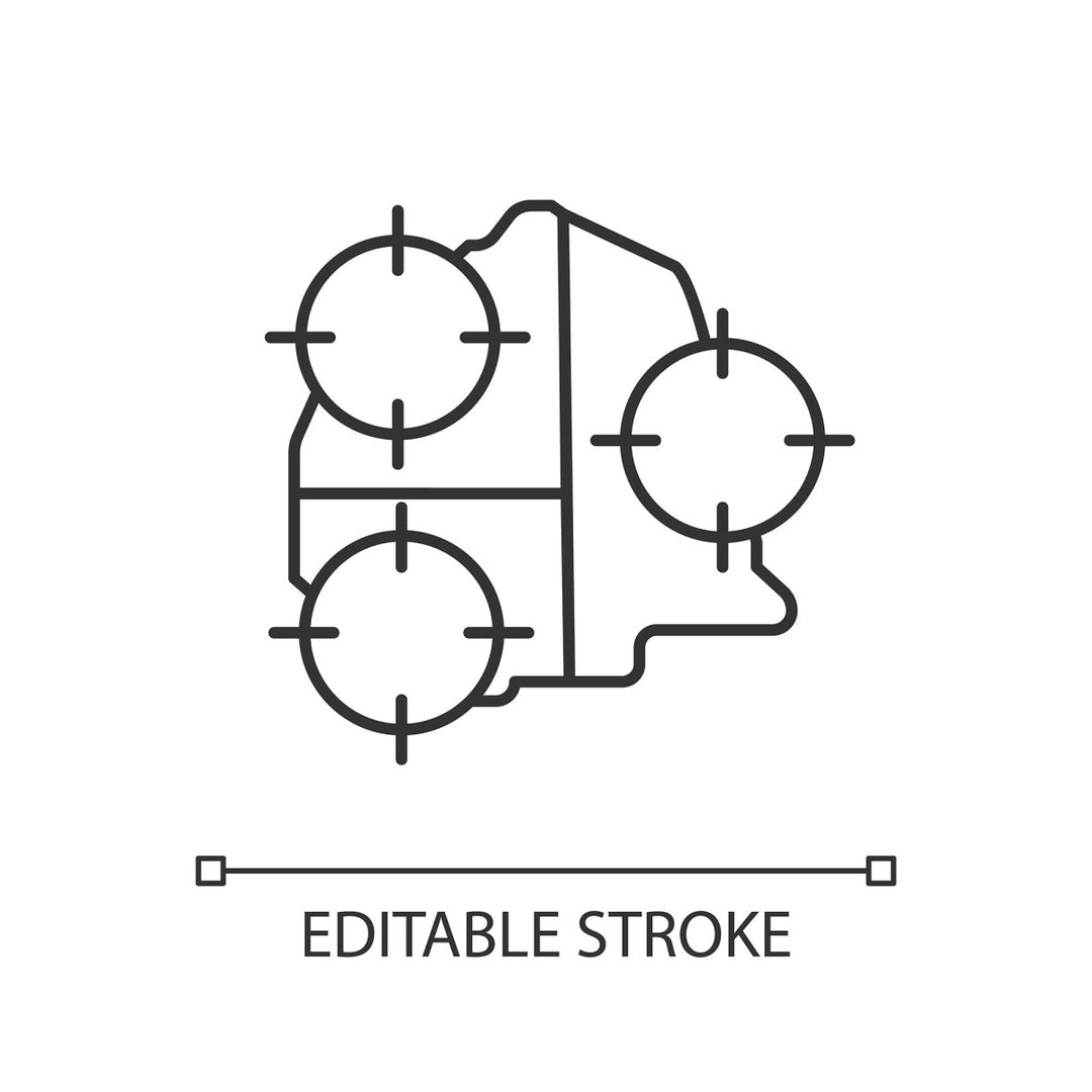 Supply chain management linear icons set