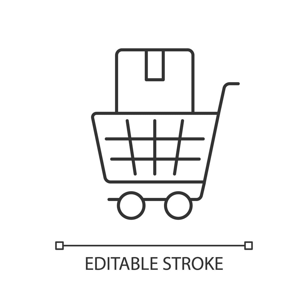 Supply chain management linear icons set